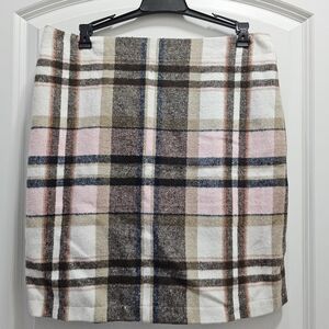 High Waist Pink Plaid Skirt Size 12 (0XL)